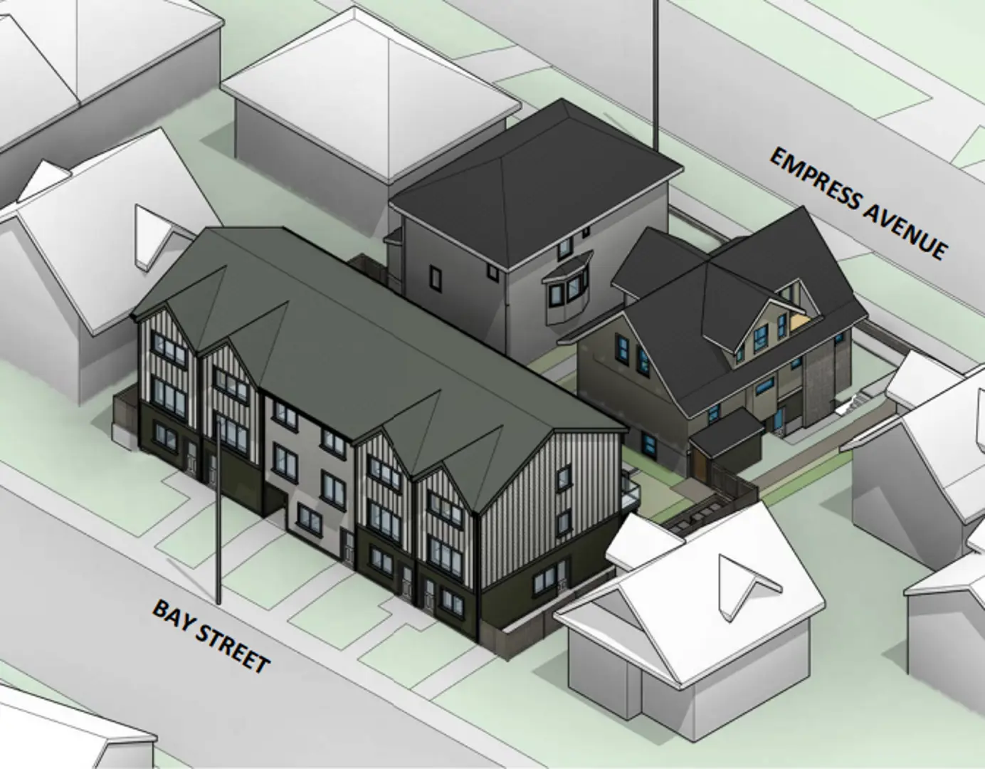 1026 Empress Avenue Townhomes, Victoria. Artist’s rendering.