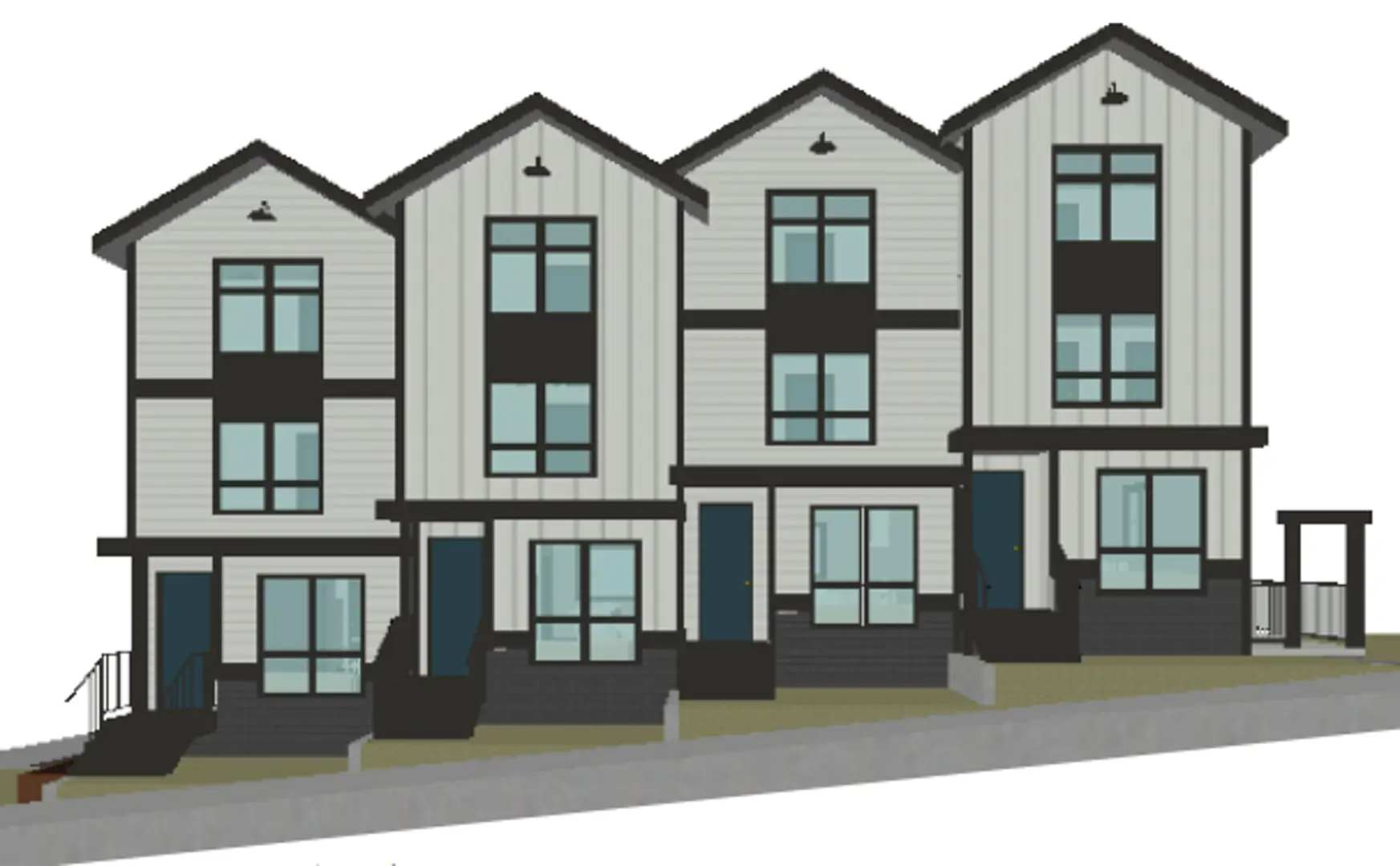 1124 Topaz Avenue Townhomes, Victoria. Artist’s rendering.