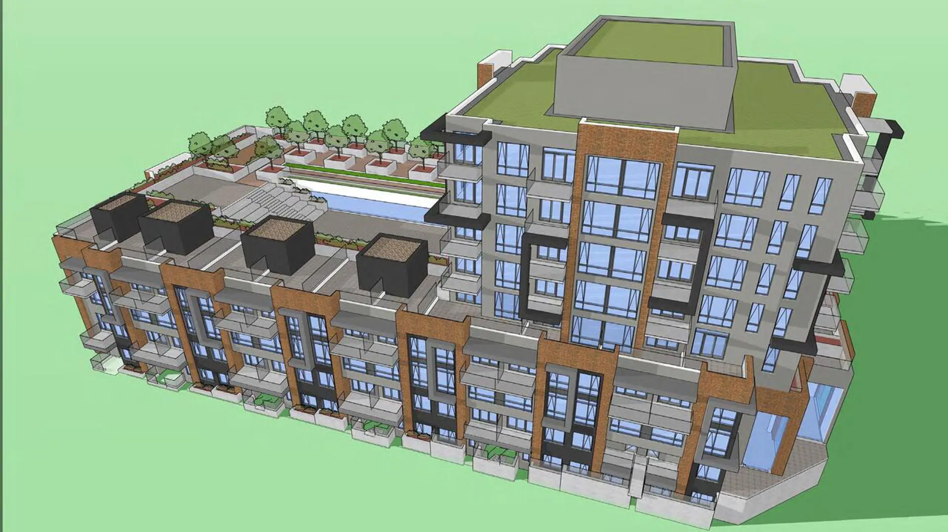 1201 & 1207 Brock Street South, 1200 & 1202 Green Street, Whitby. Artist’s rendering.