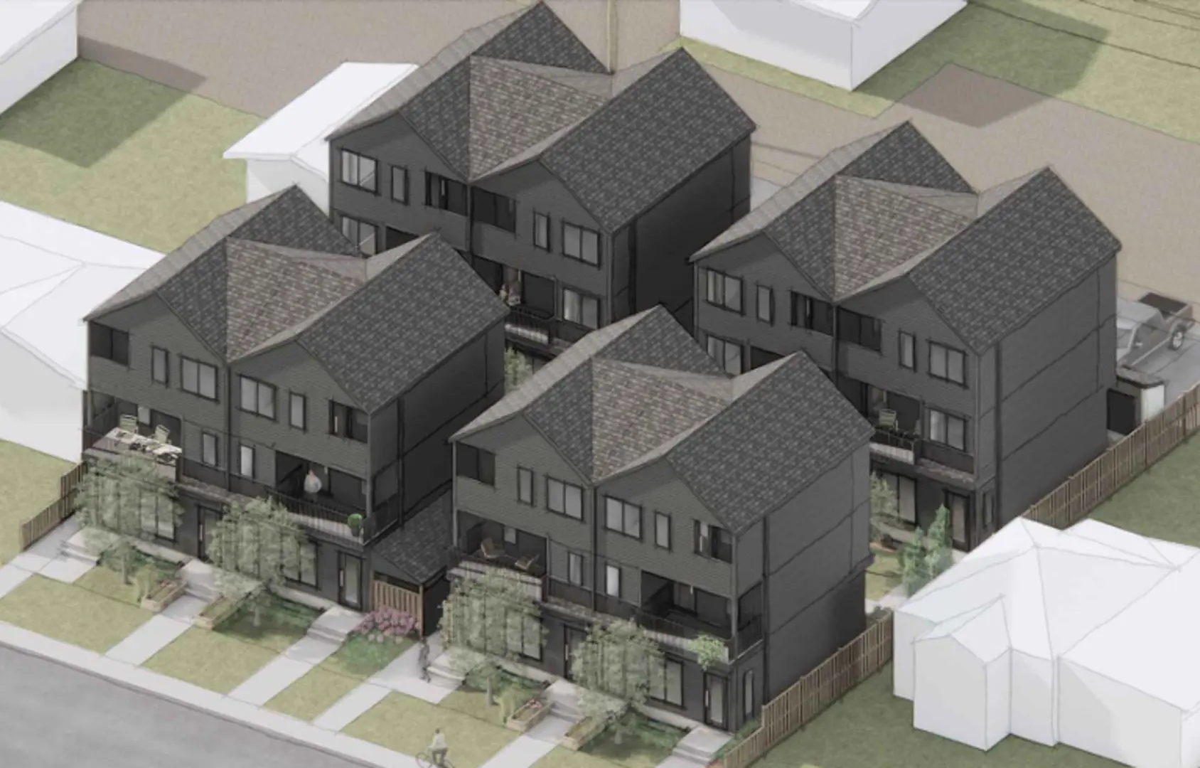 1511 37 Street SE Townhomes, Calgary. Artist’s rendering.