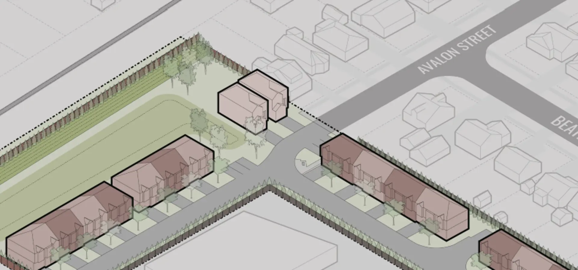 1806 Avalon Street Townhomes, London. Artist’s rendering.