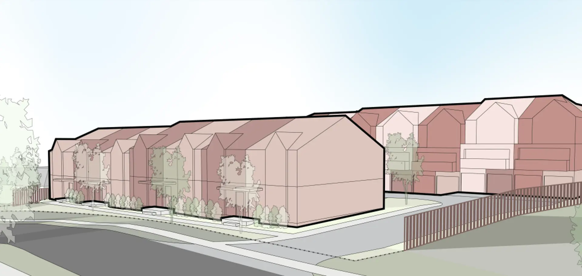 1982 Commissioners Road East Townhomes, London. Artist’s rendering.