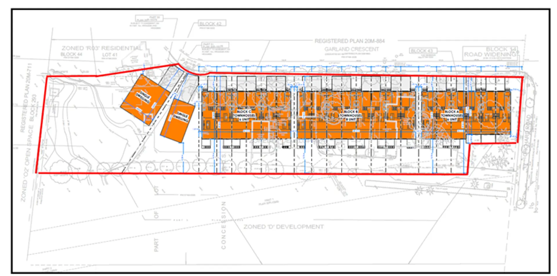 2306 Orchard Road Townhomes, Burlington. Artist’s rendering.