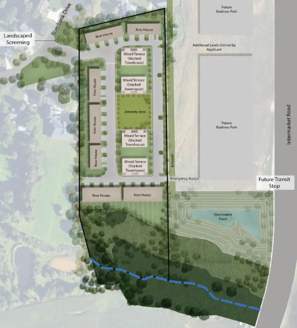 245 Riverbank Drive Townhomes, Cambridge. Artist’s rendering.