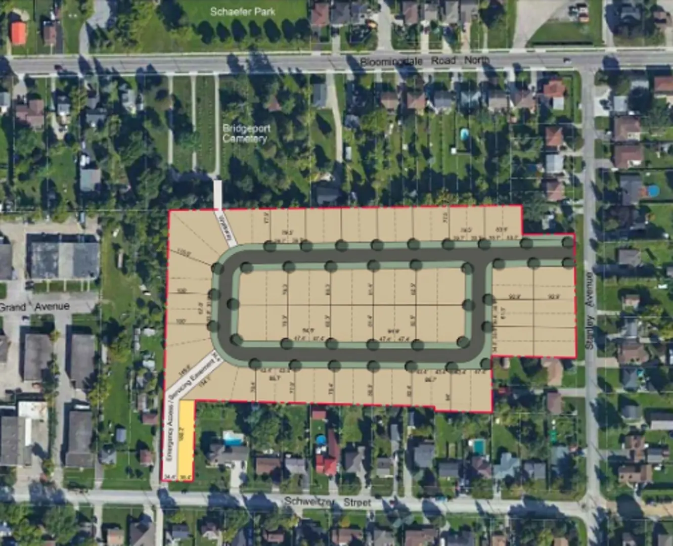 26 Stanley Avenue & 31 Schweitzer Street Townhomes, Kitchener. Artist’s rendering.
