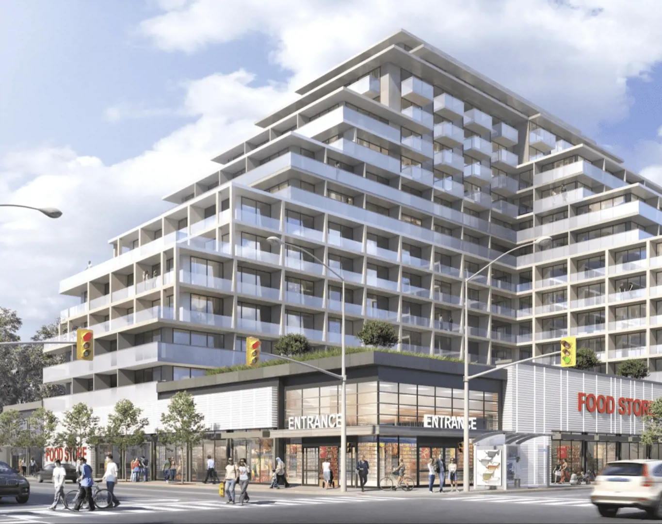 985 Woodbine Avenue and 2078, 2086, 2100, 2102 and 2106 Danforth Avenue, Toronto. Artist’s rendering.