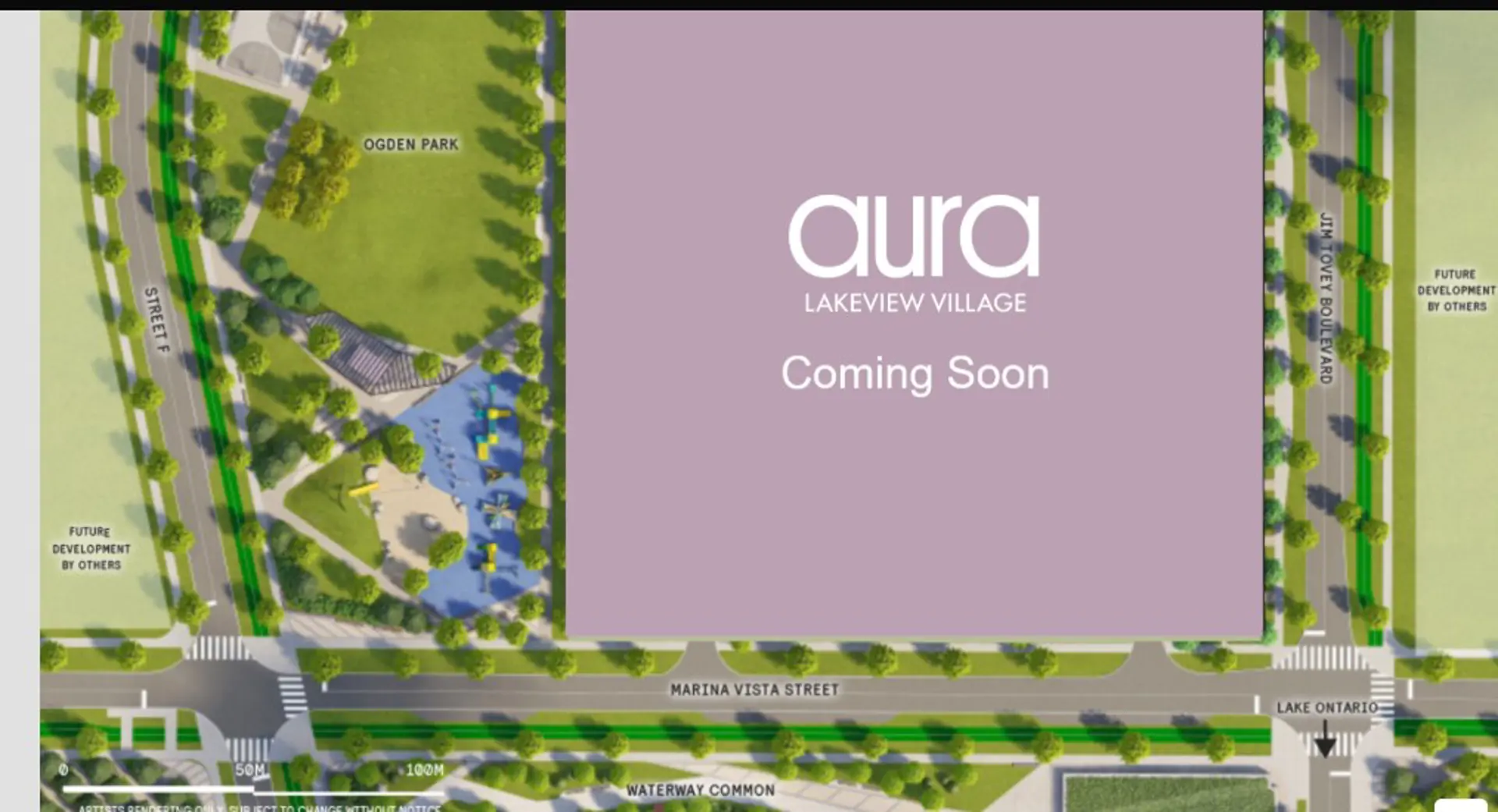 Aura at Lakeview Village - Condos, Mississauga. Artist’s rendering.