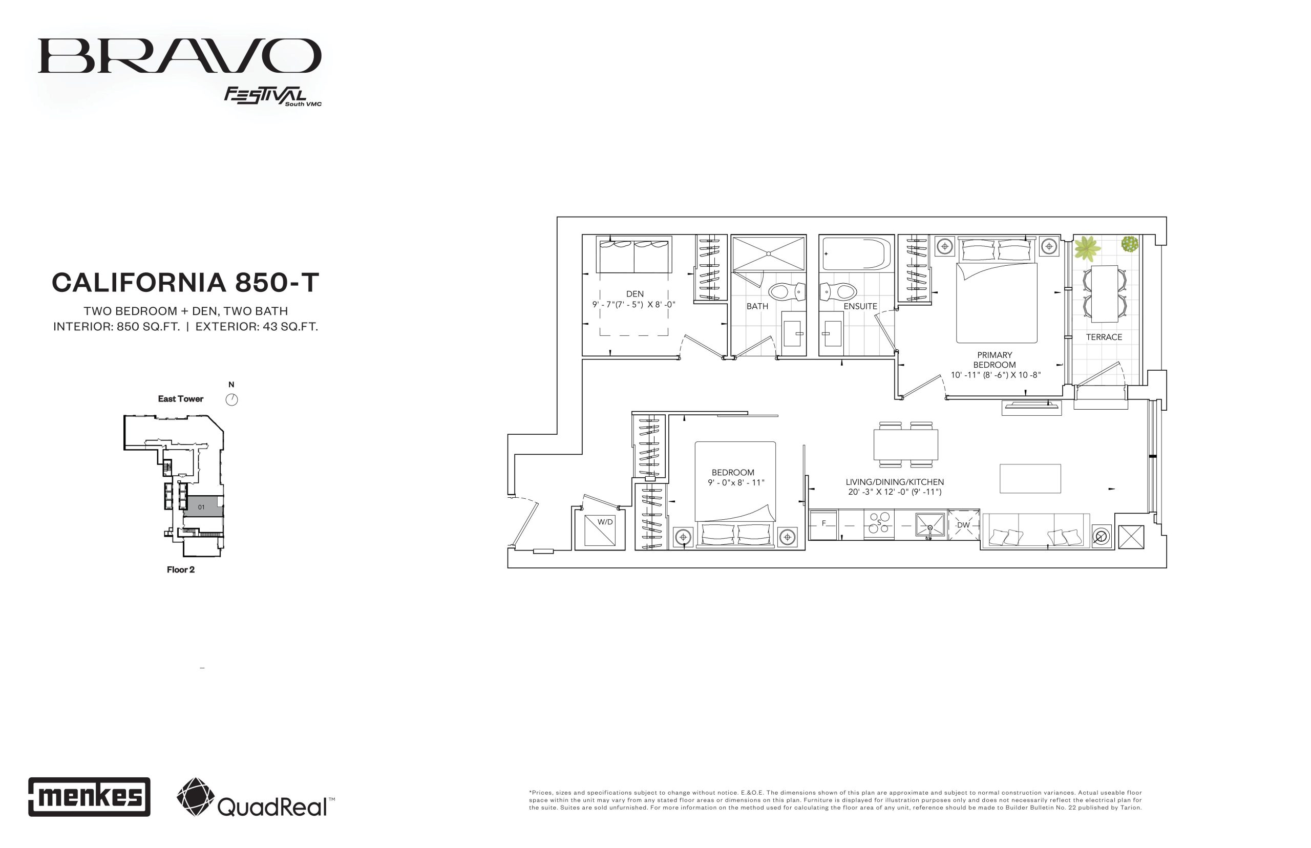 California 850-T floor plan