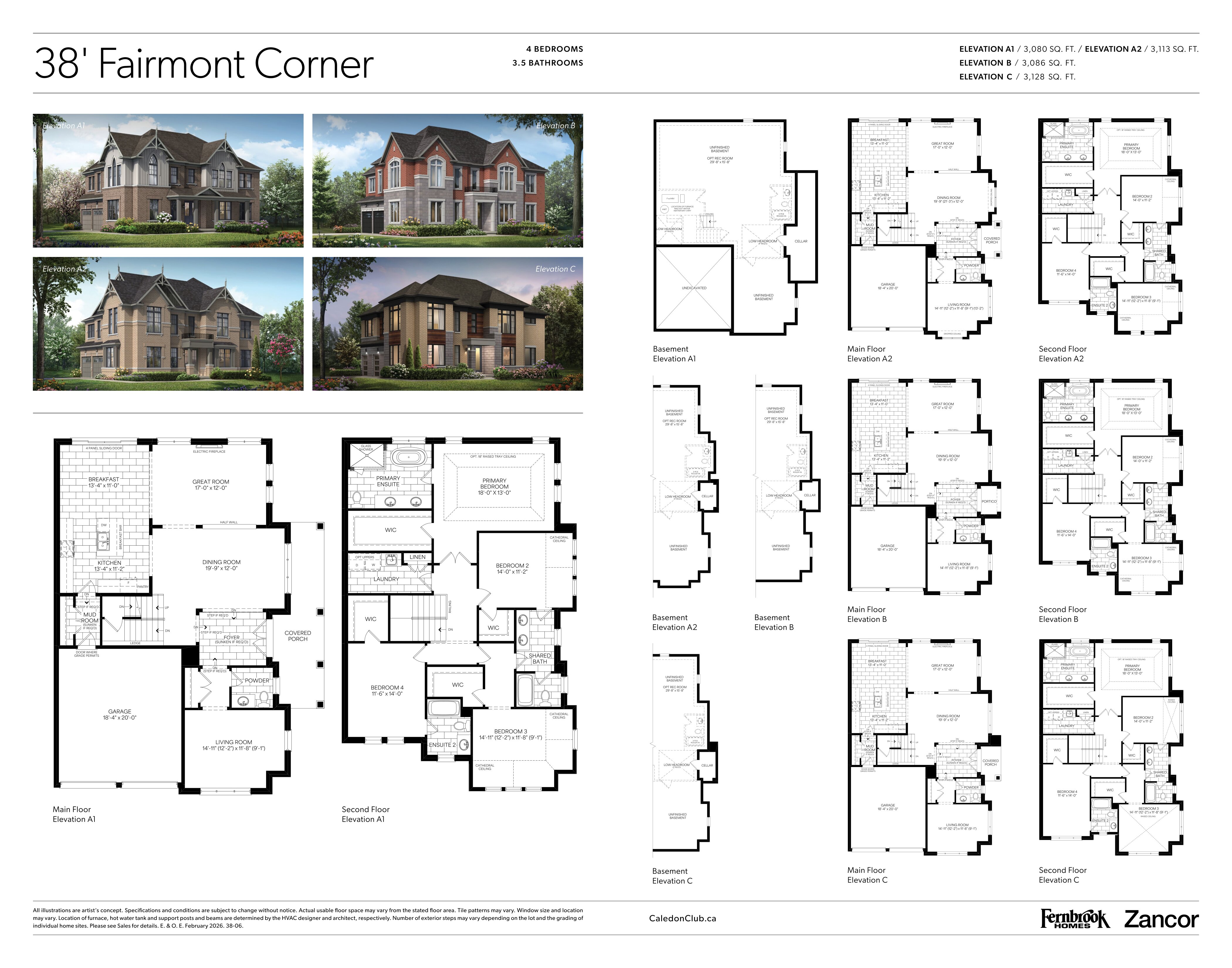 Fairmont Corner - Elev. B floor plan