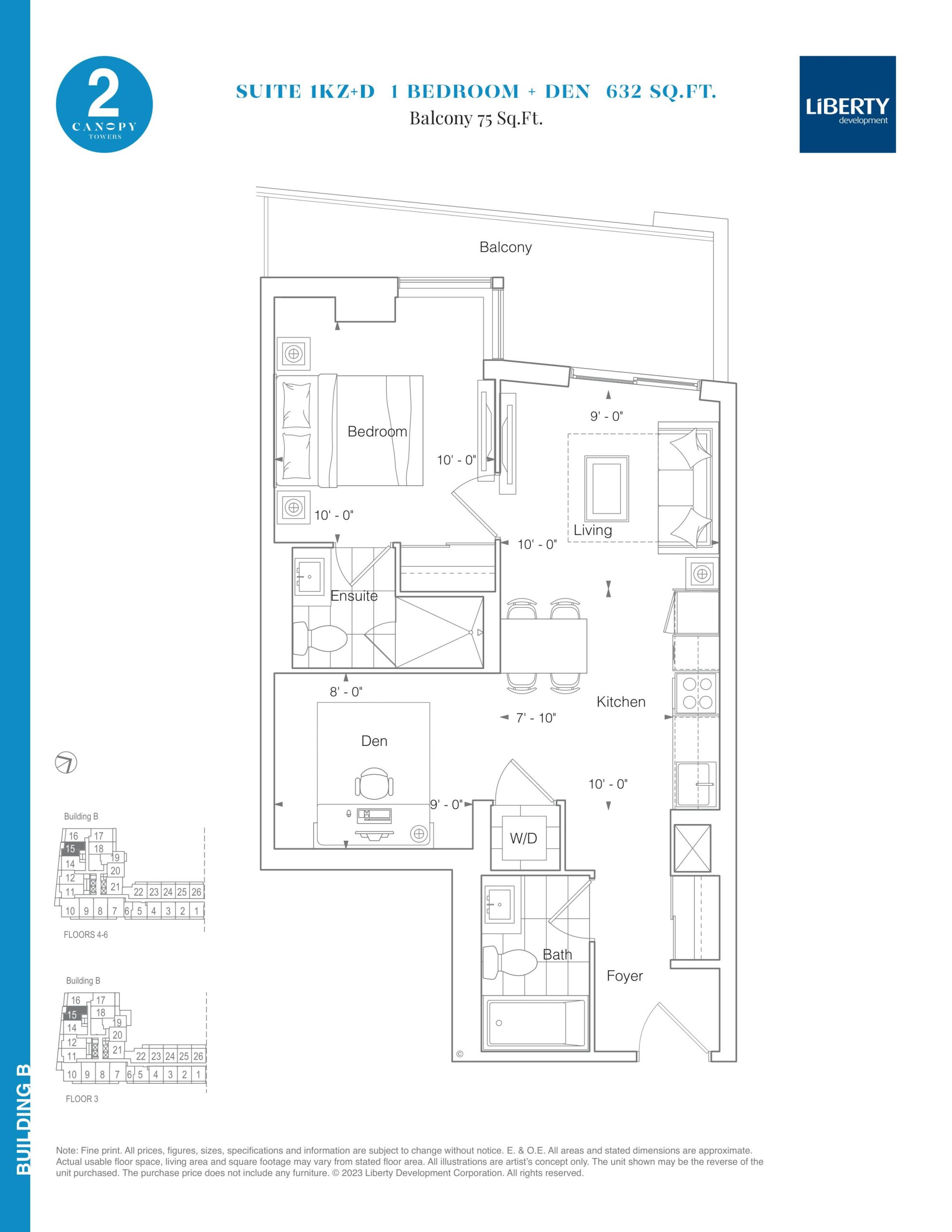 Suite 1KZ+D floor plan
