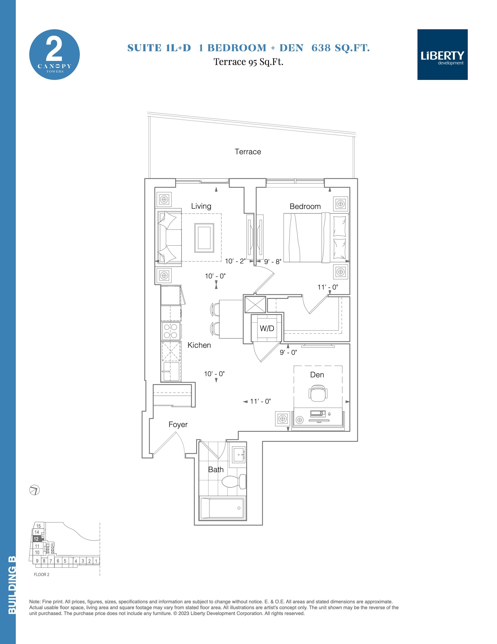 Suite 1L+D floor plan