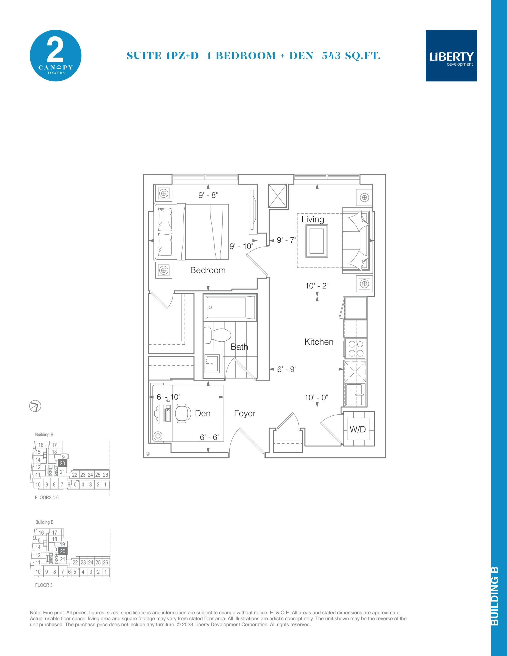 Suite 1PZ+D floor plan