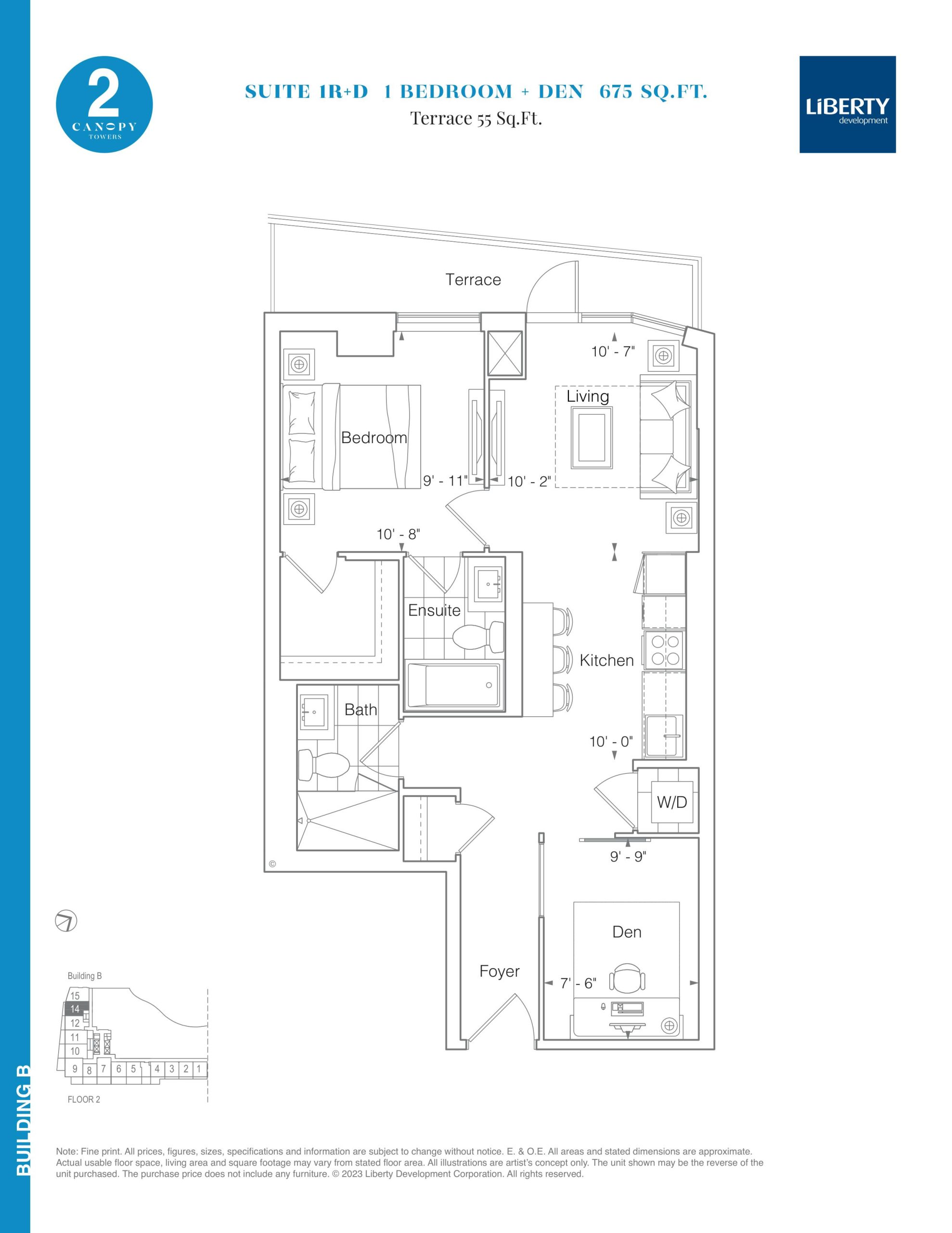 Suite 1R+D floor plan