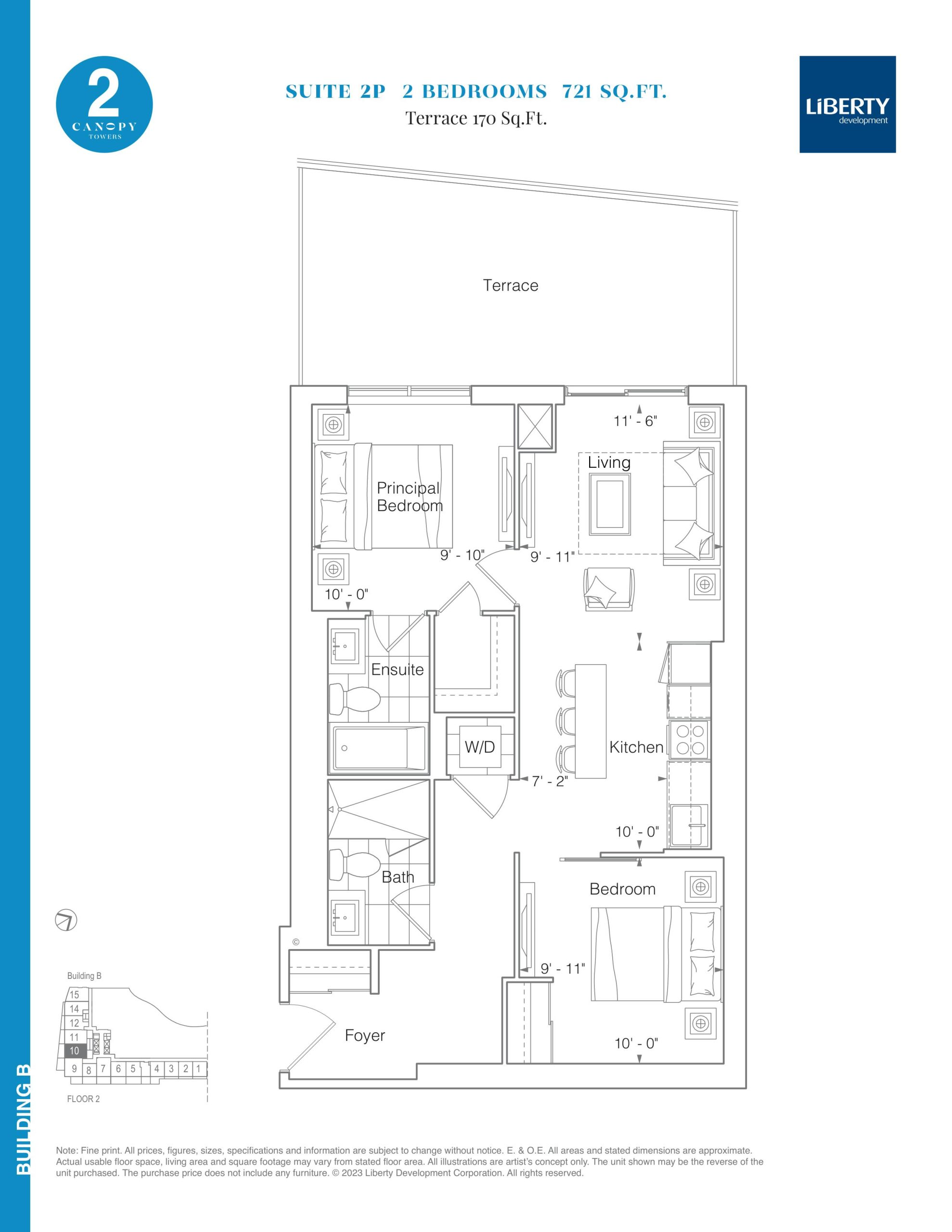 Suite 2P floor plan