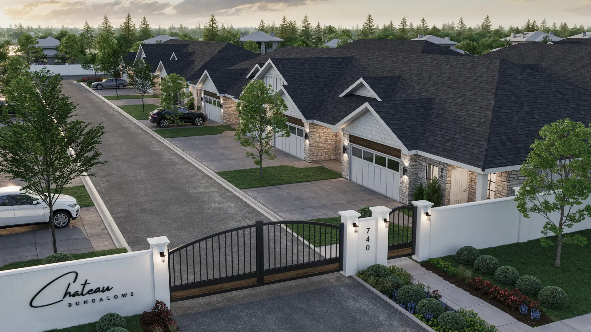 Chateau Bungalows - Single Family Homes, Saskatoon. Artist’s rendering.