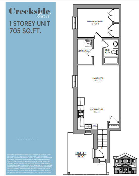 1 STOREY UNIT - 705 SQ.FT. plan preview