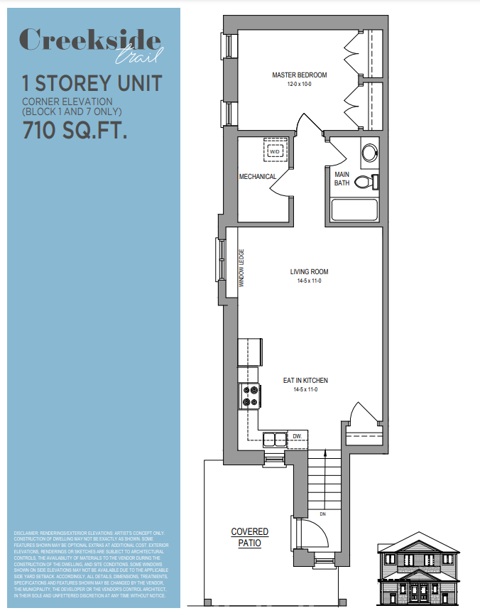 1 STOREY UNIT - 710 SQ.FT. plan preview