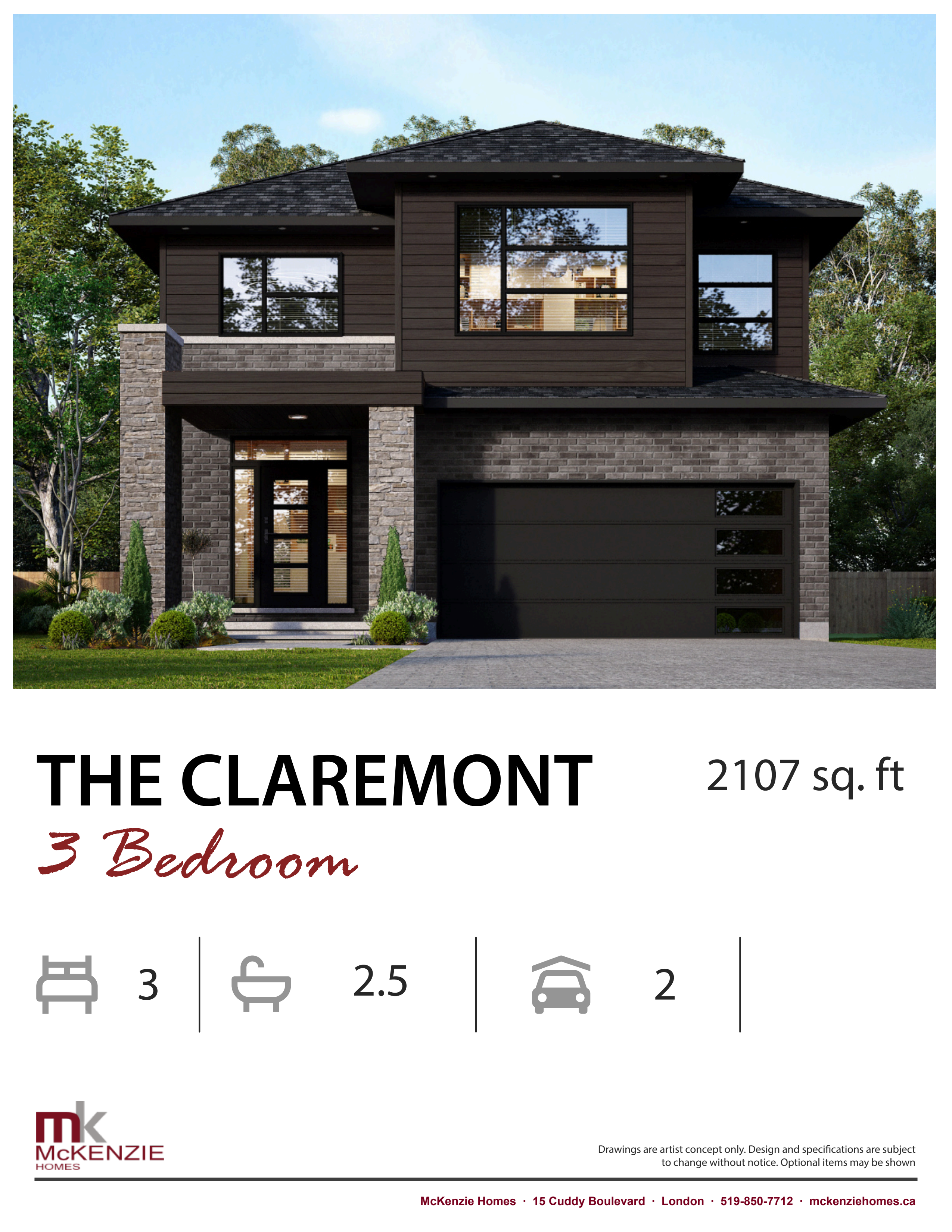 The Claremont 3 Bedroom plan preview