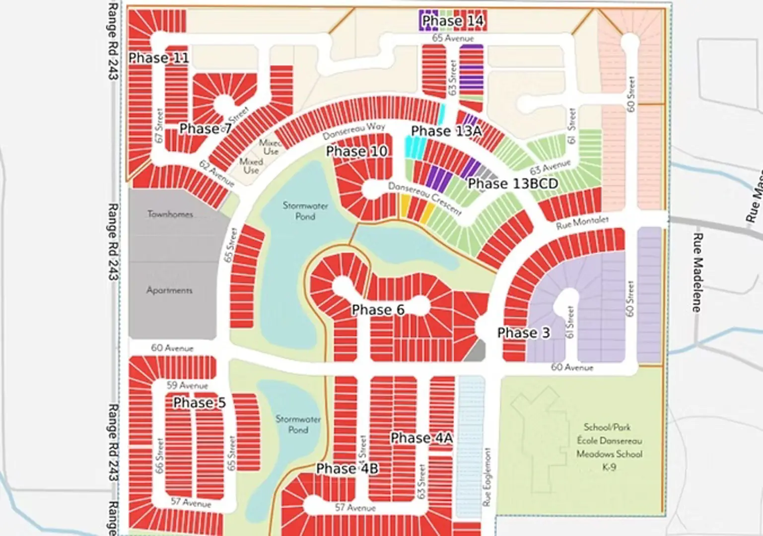 Dansereau Meadows in Beaumont, Lot Map