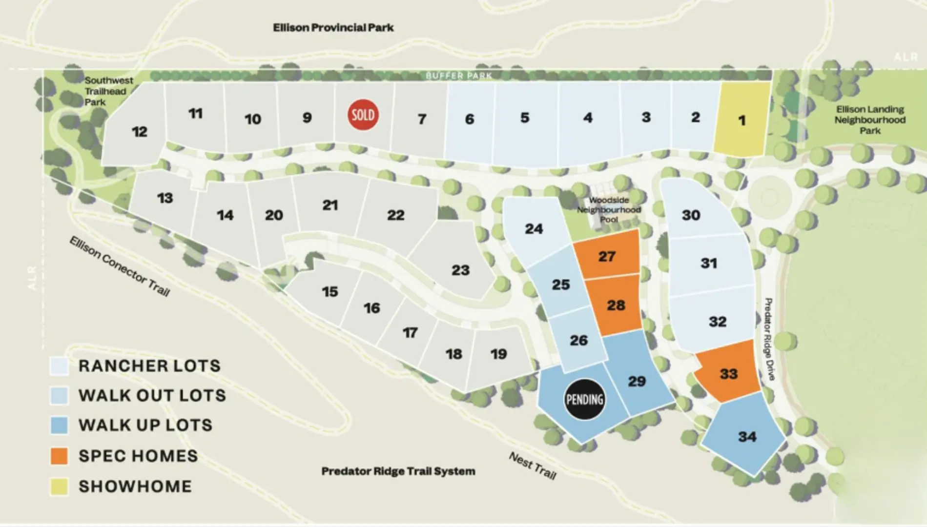 Ellison Landing - Woodside at Predator Ridge, Vernon. Artist’s rendering.