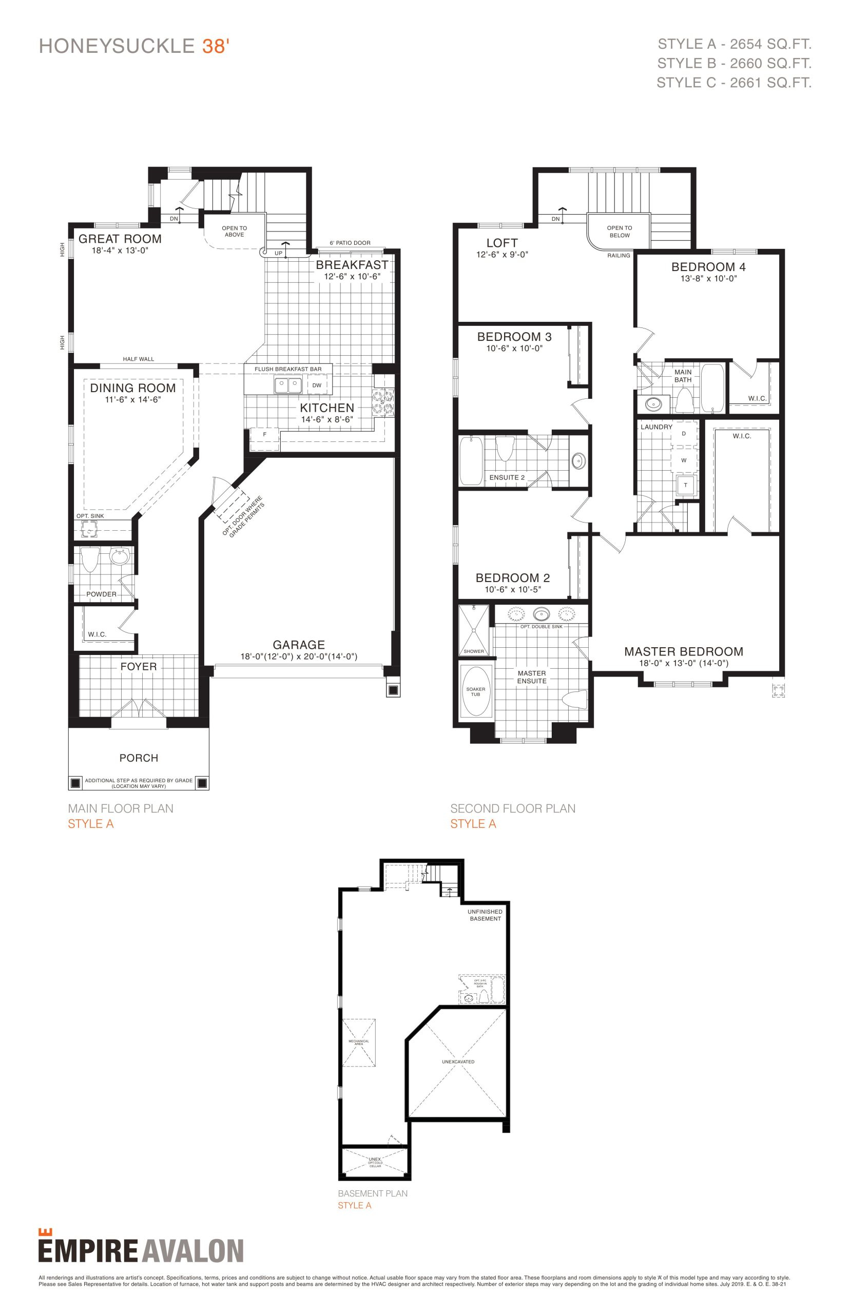 Honeysuckle 38' plan preview