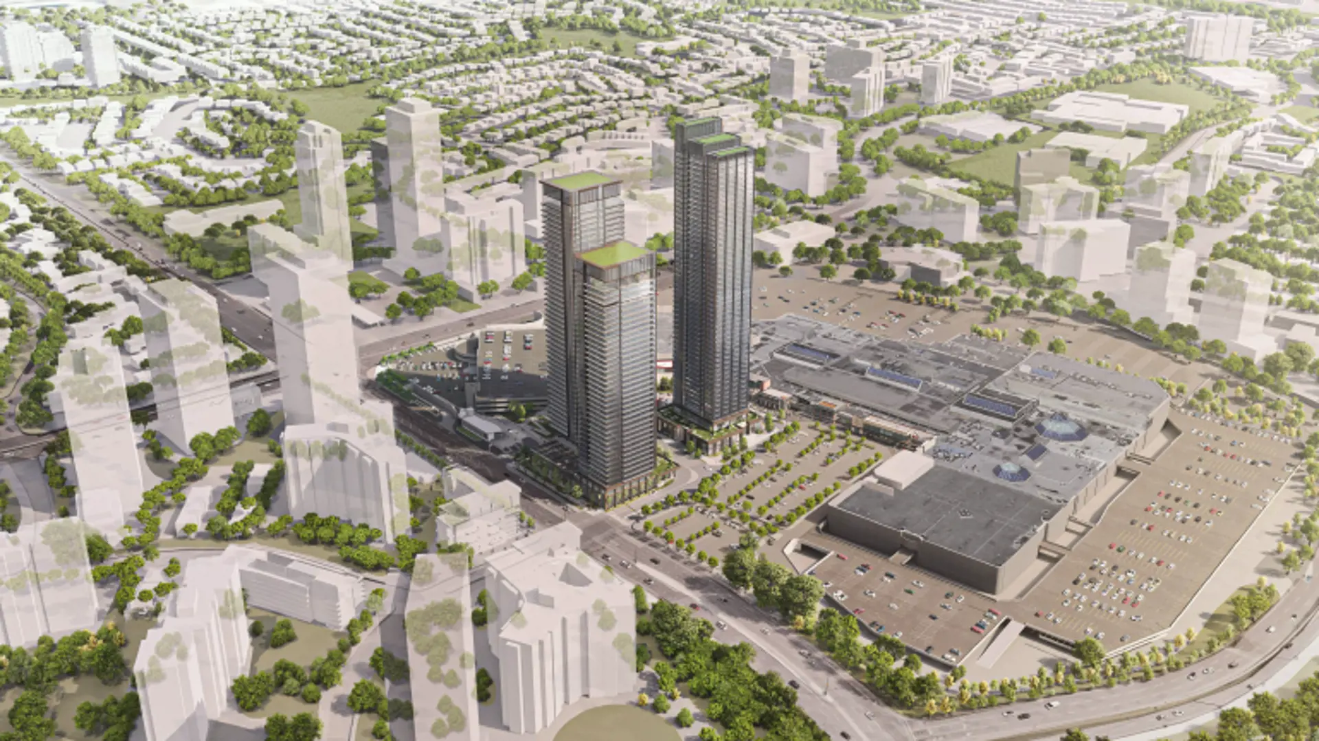 Fairview Mall Redevelopment, Toronto. Artist’s rendering.