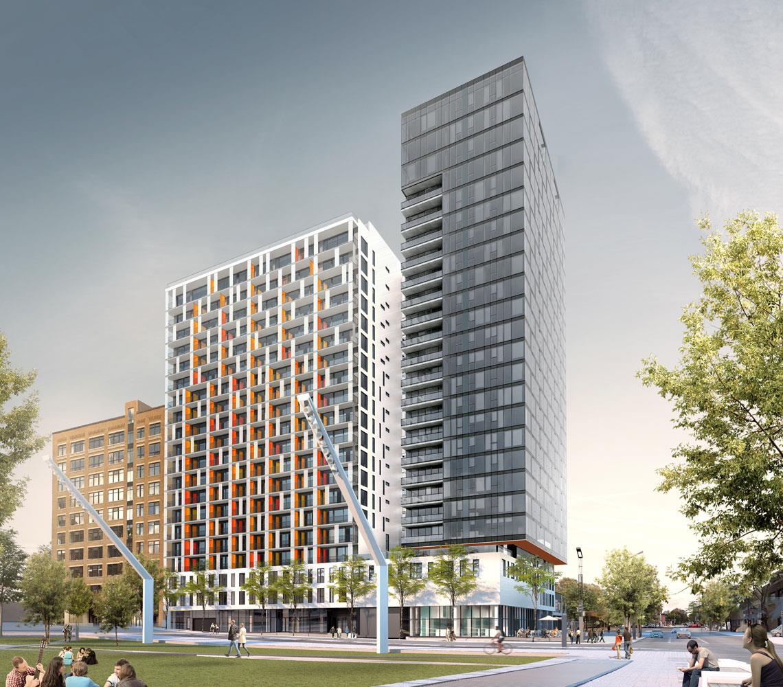 Laurent & Clark Phase 2 Condos, Montréal. Artist’s rendering.