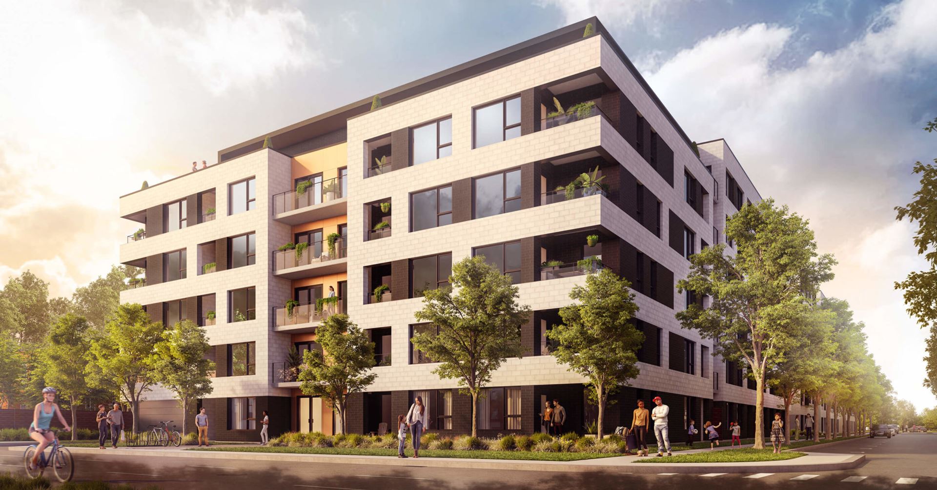 Les Cours Bellerive – Phase 2 Condos, Montréal. Artist’s rendering.
