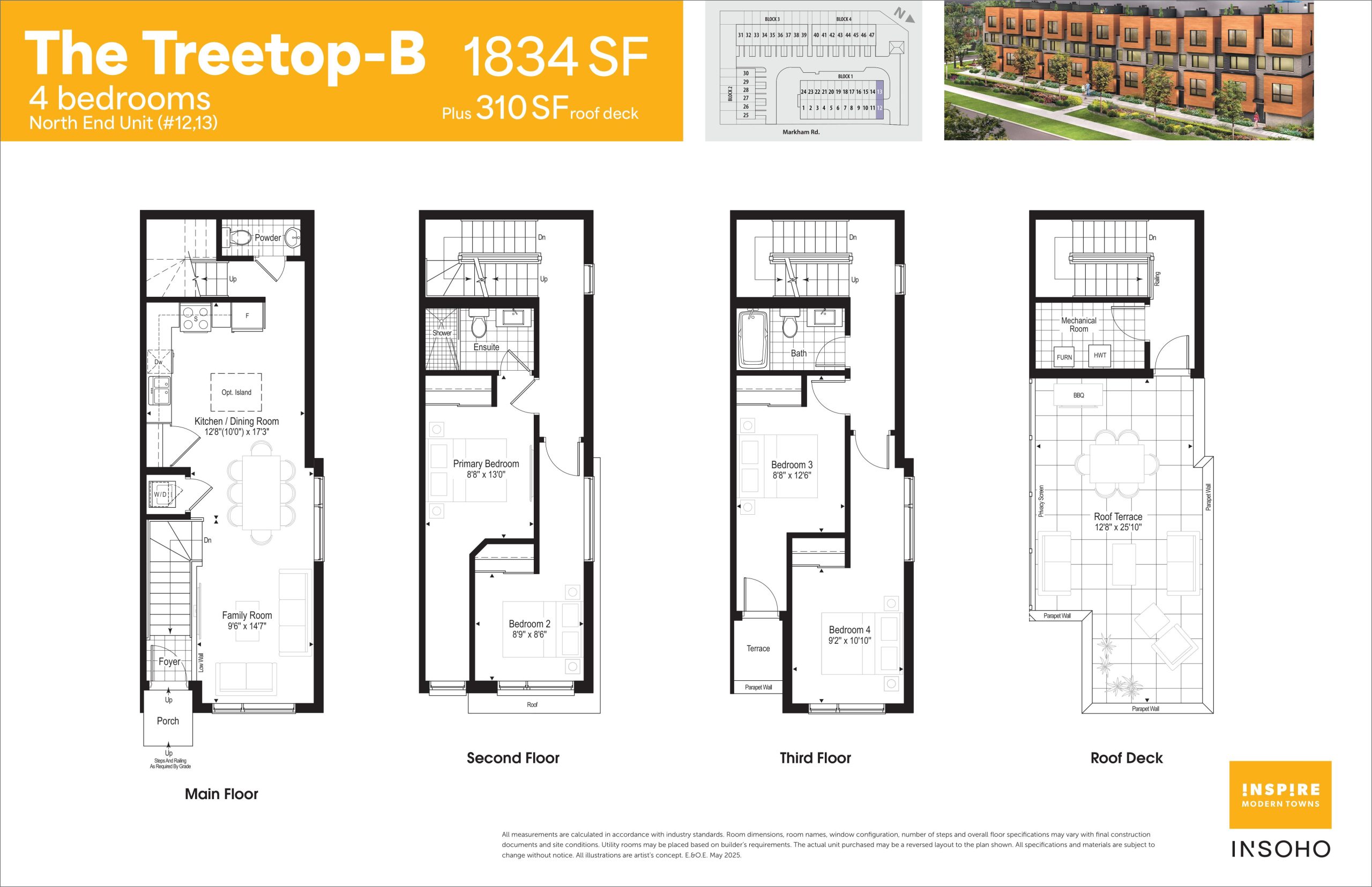 The Treetop-B North End Unit plan preview