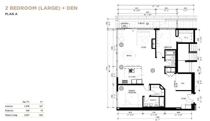 Plan A (2BR Large + Den) plan preview