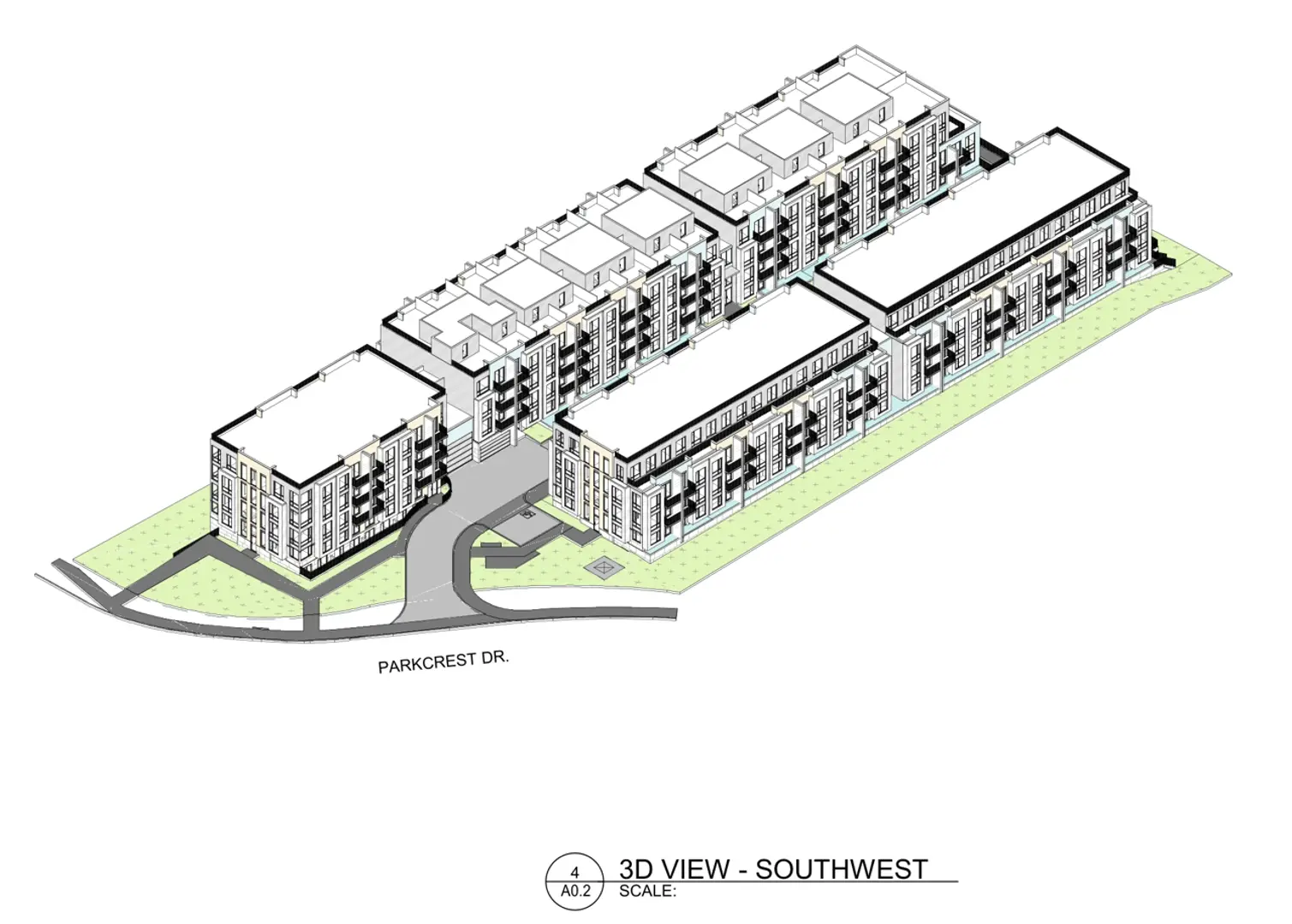 Parkcrest Townhomes supplied project rendering