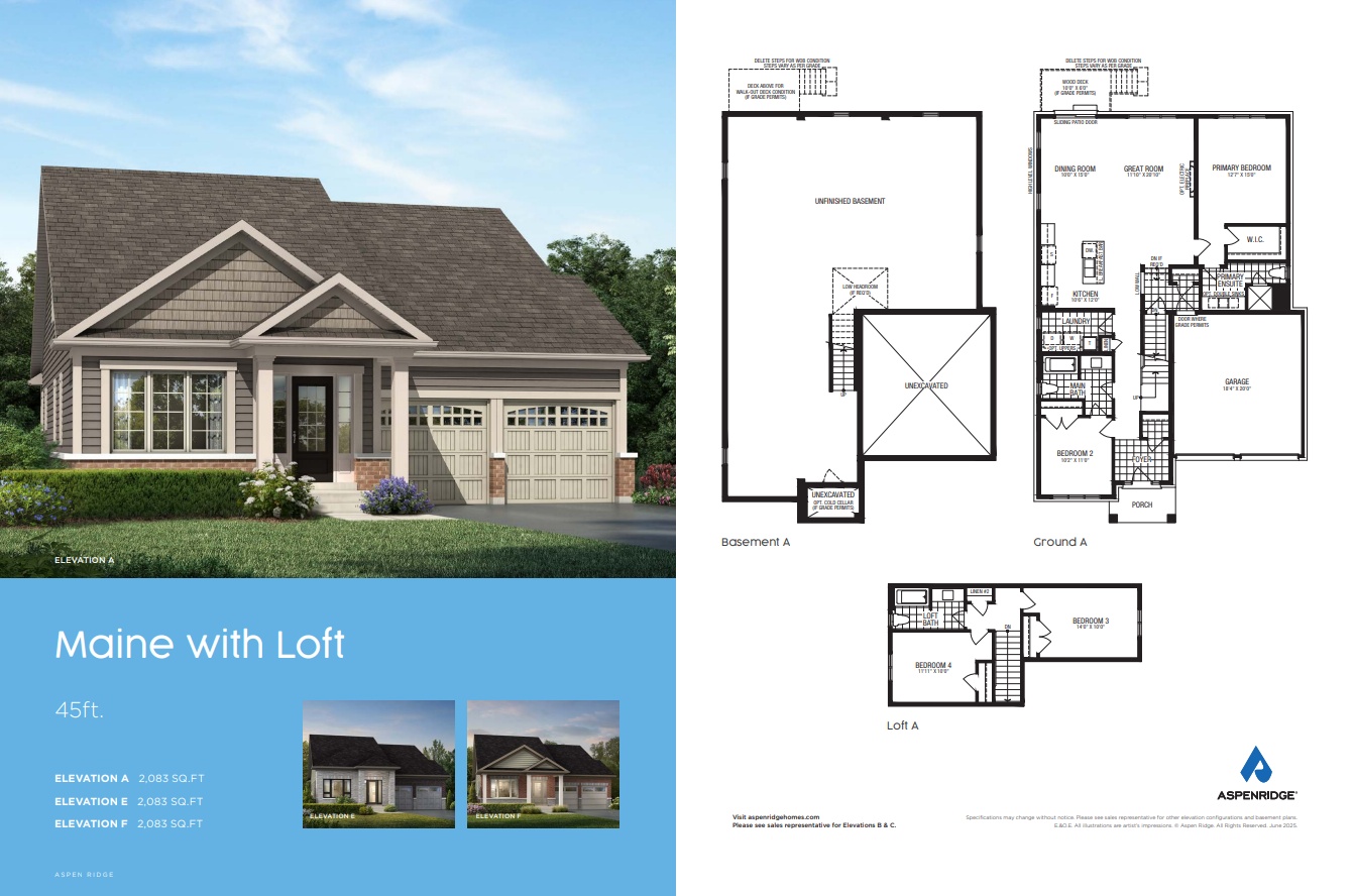 Maine (with Loft) E plan preview