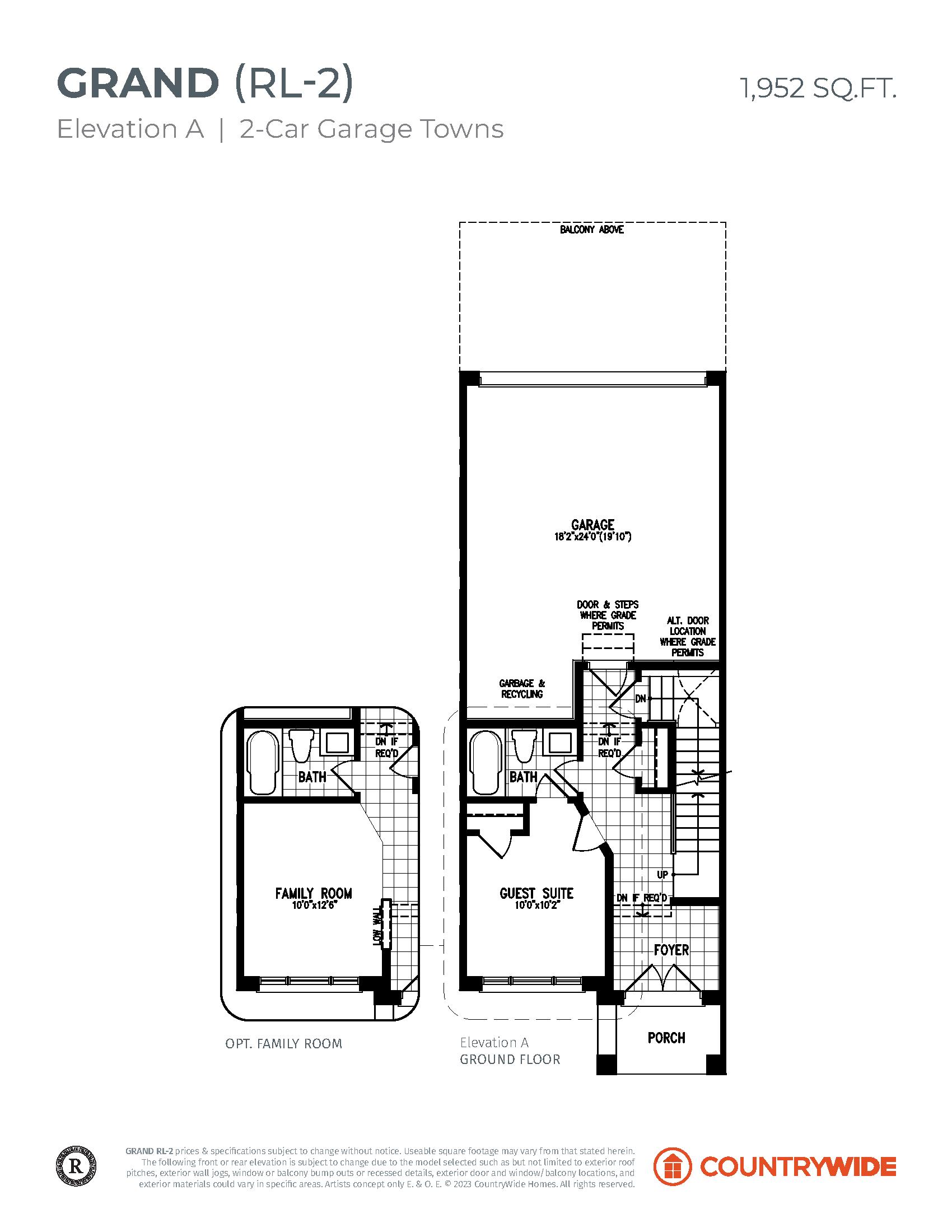 Grand (Elevation A) RL-2 plan preview