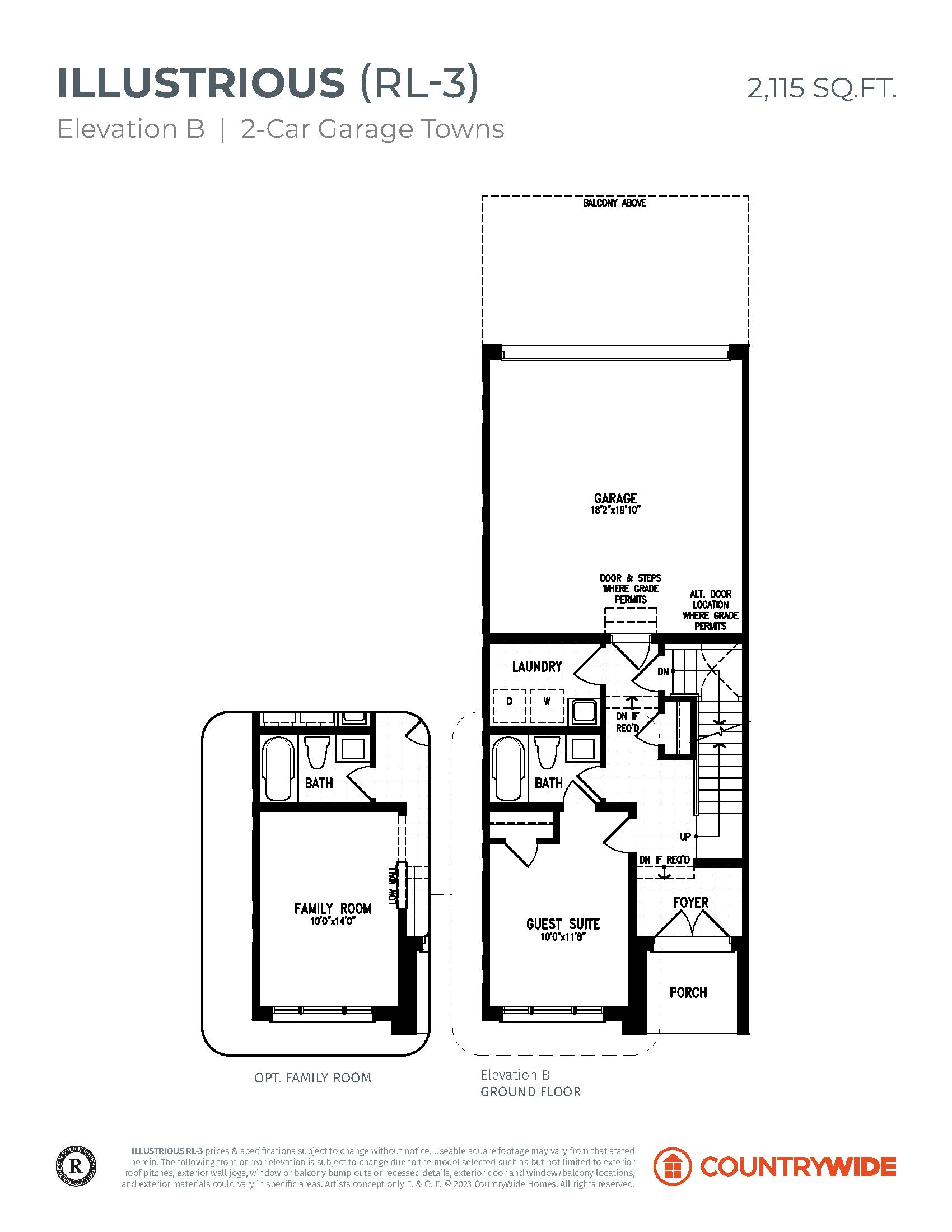 Illustrious (Elevation B) RL-3 plan preview