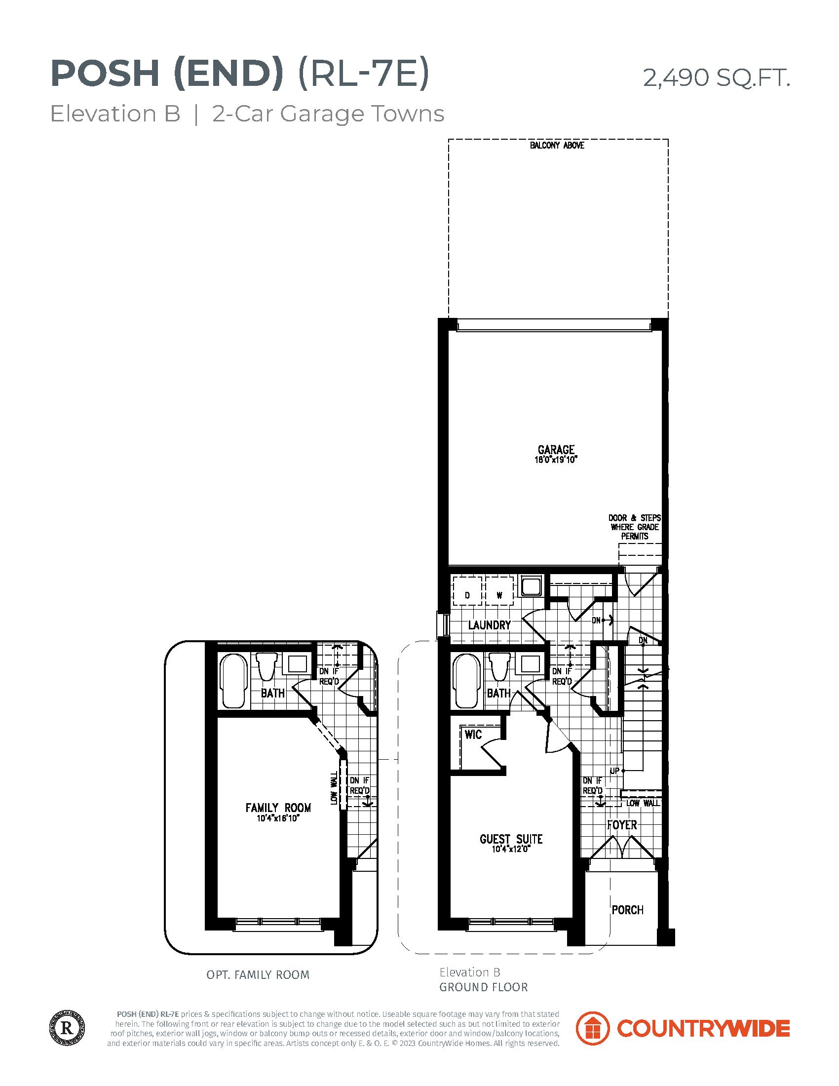 Posh - End (Elevation B) RL-7E plan preview