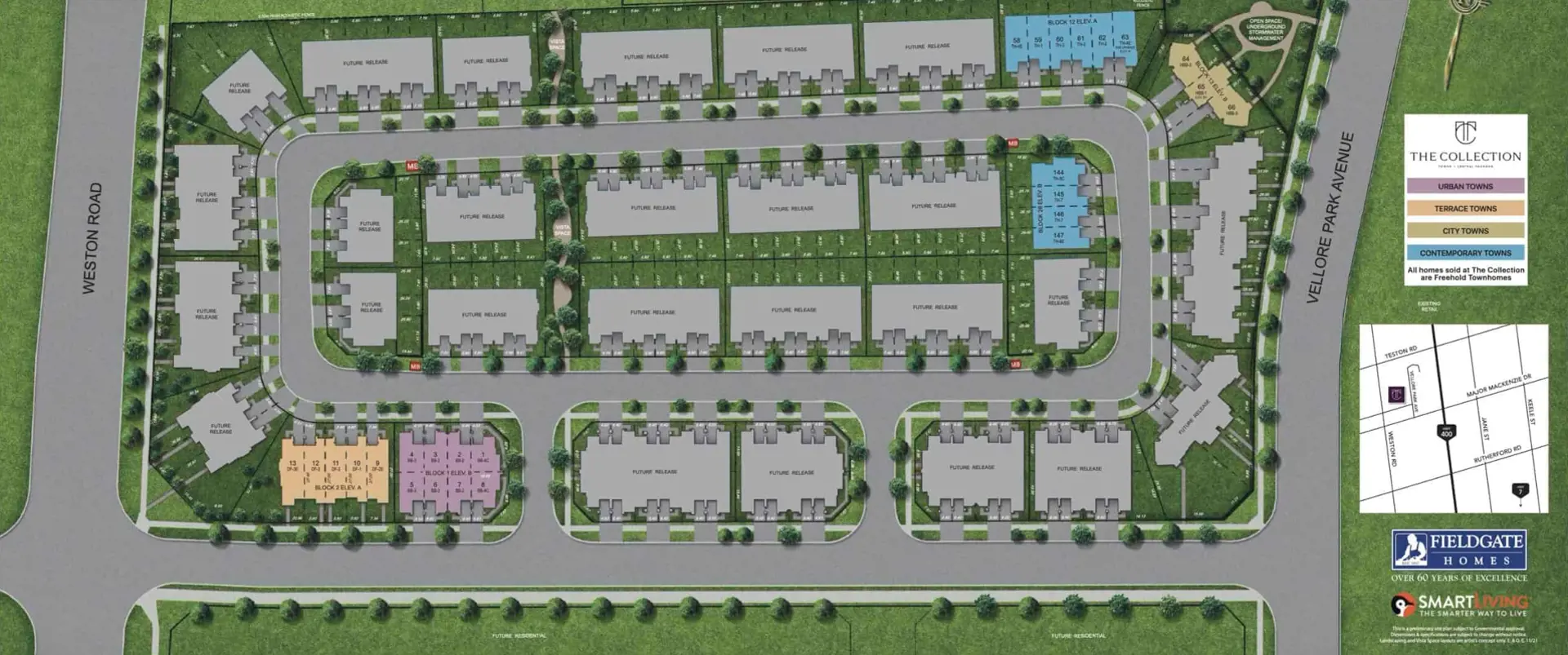 The Collection Towns Site Map