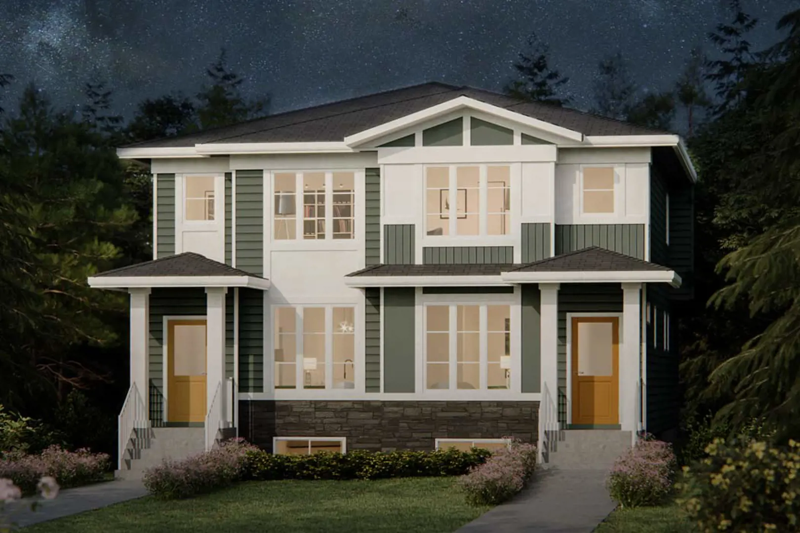 The Duplexes at Cornerstone supplied project rendering