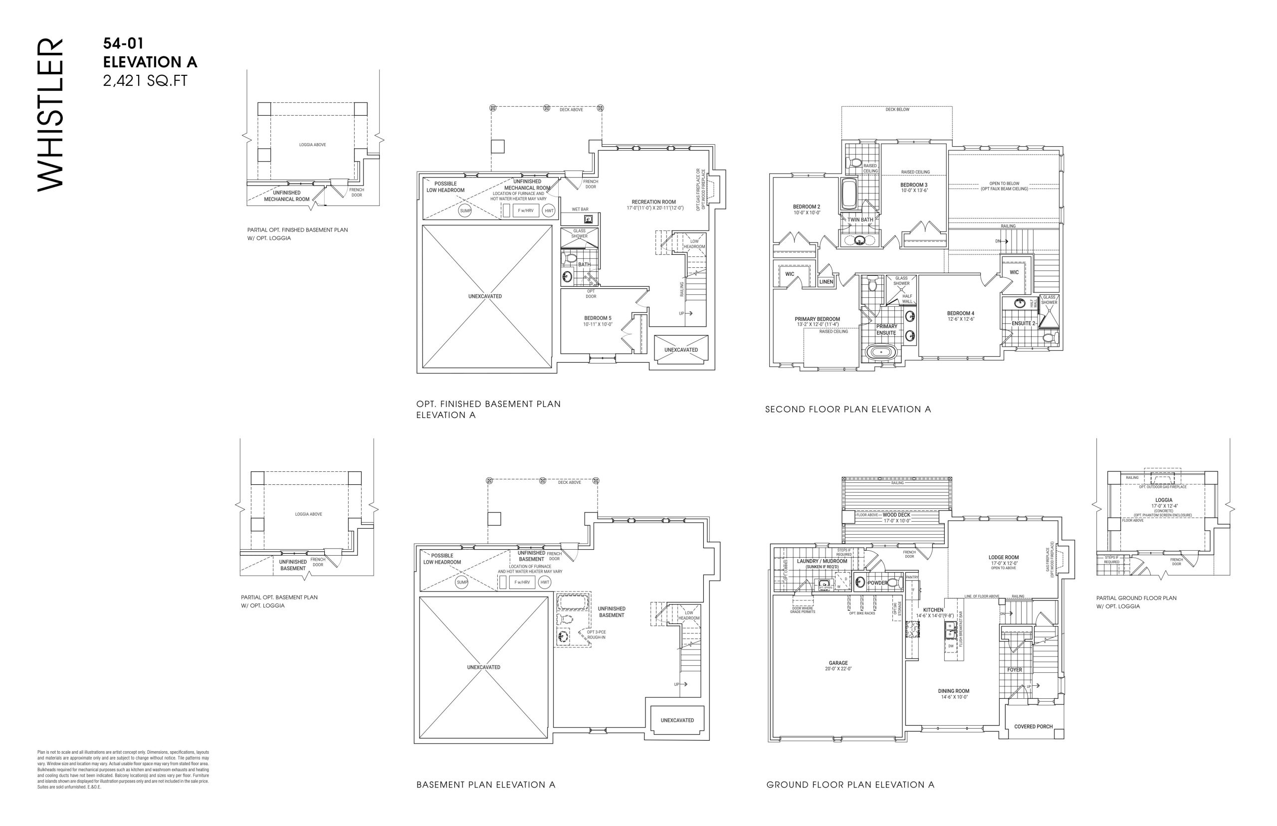 Whistler 54-01 Elevation A plan preview