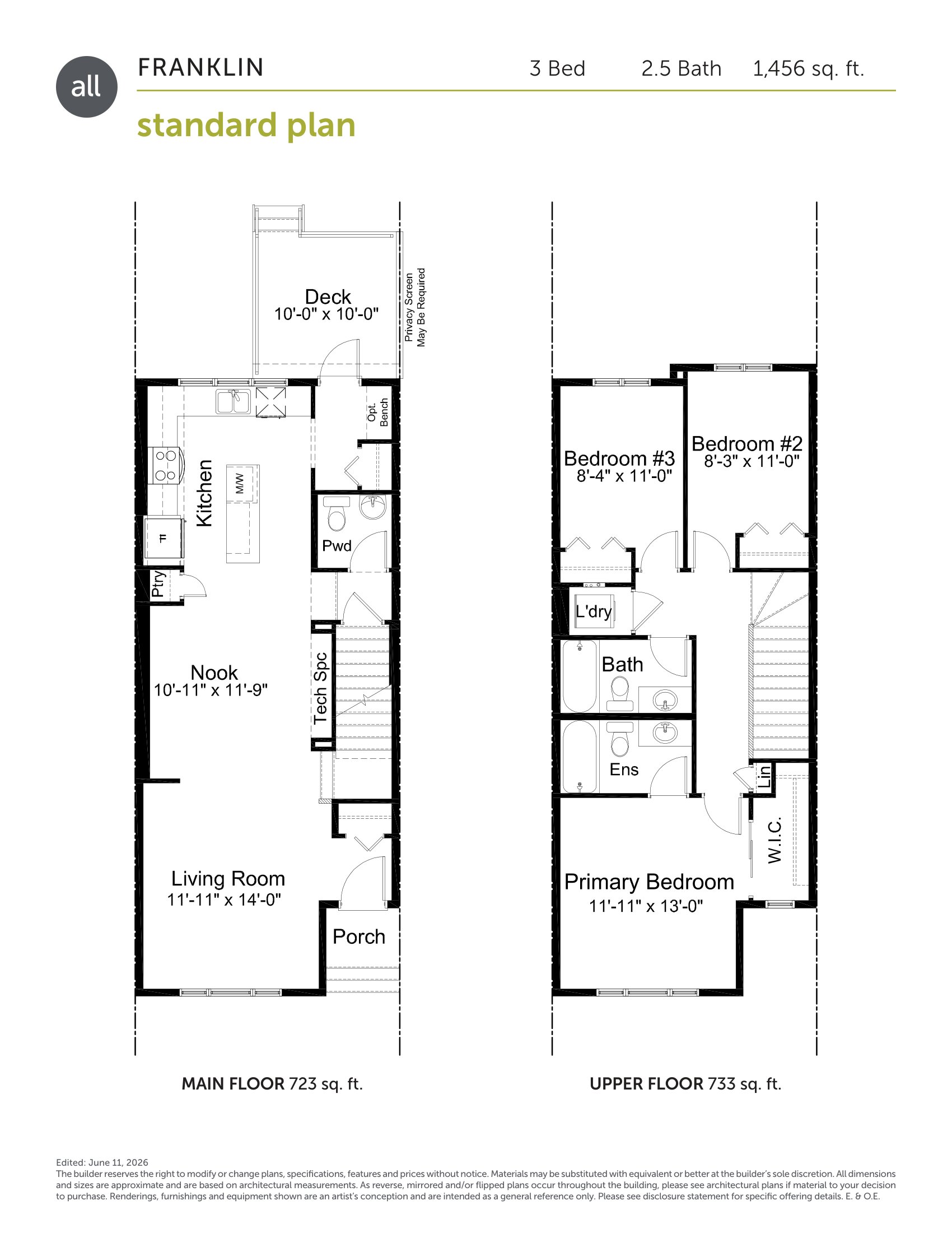 Franklin Townhomes floor plan