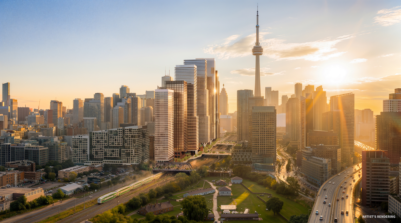 Toronto Rail Yards, Toronto. Artist’s rendering.