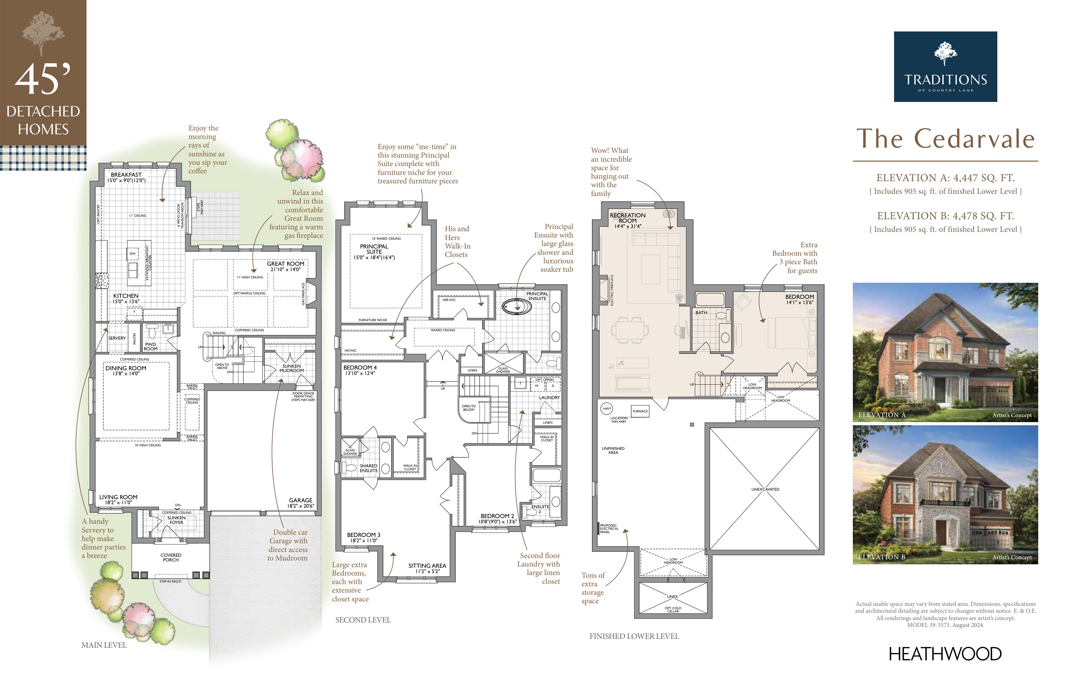 The Cedarvale - Elev. A floor plan