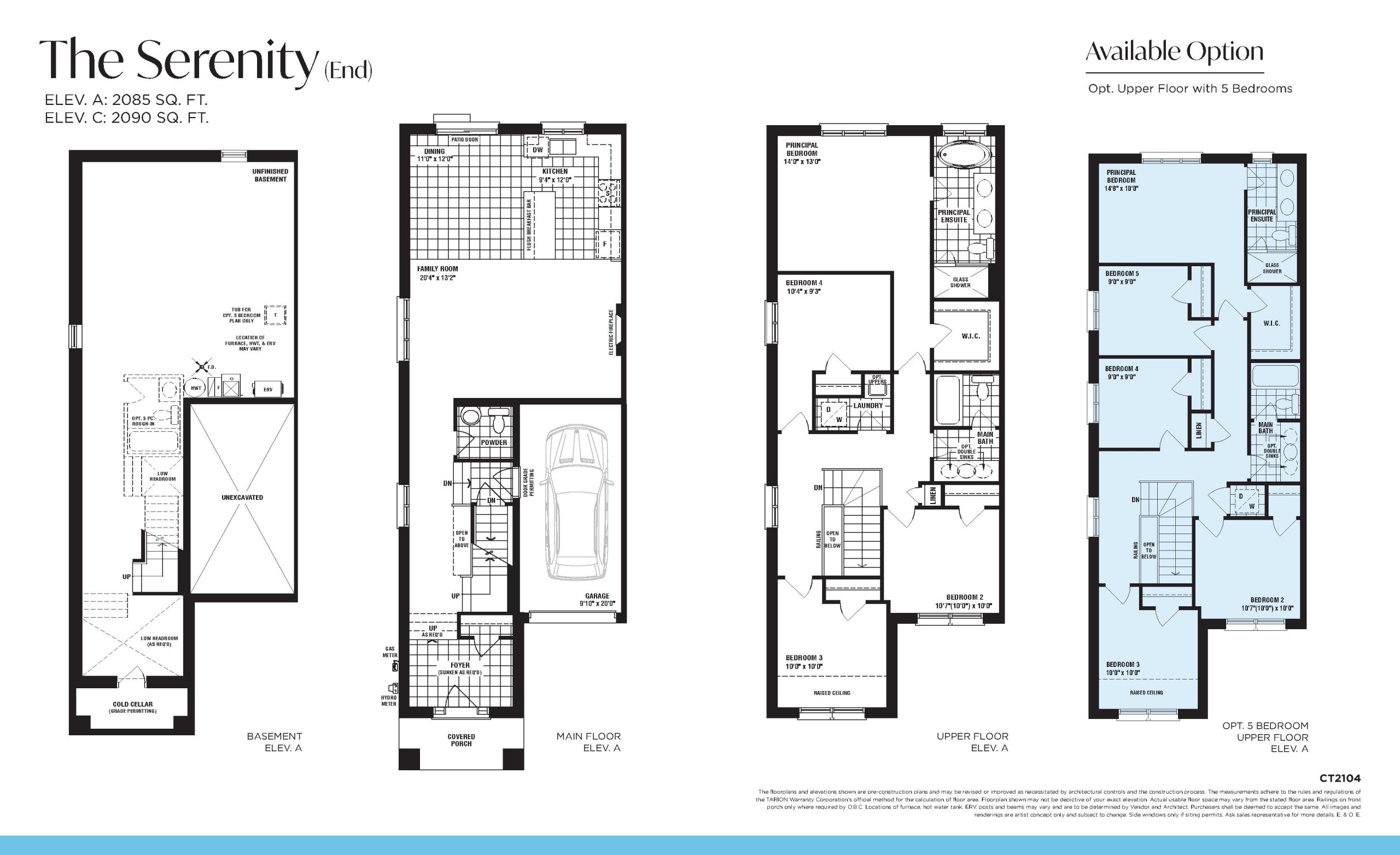 The Serenity (End) floor plan