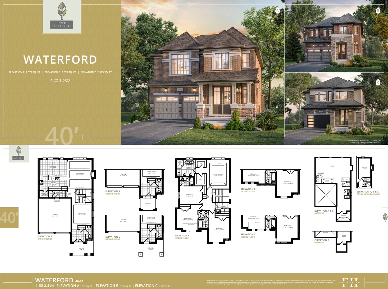 Waterford - Elev. A floor plan