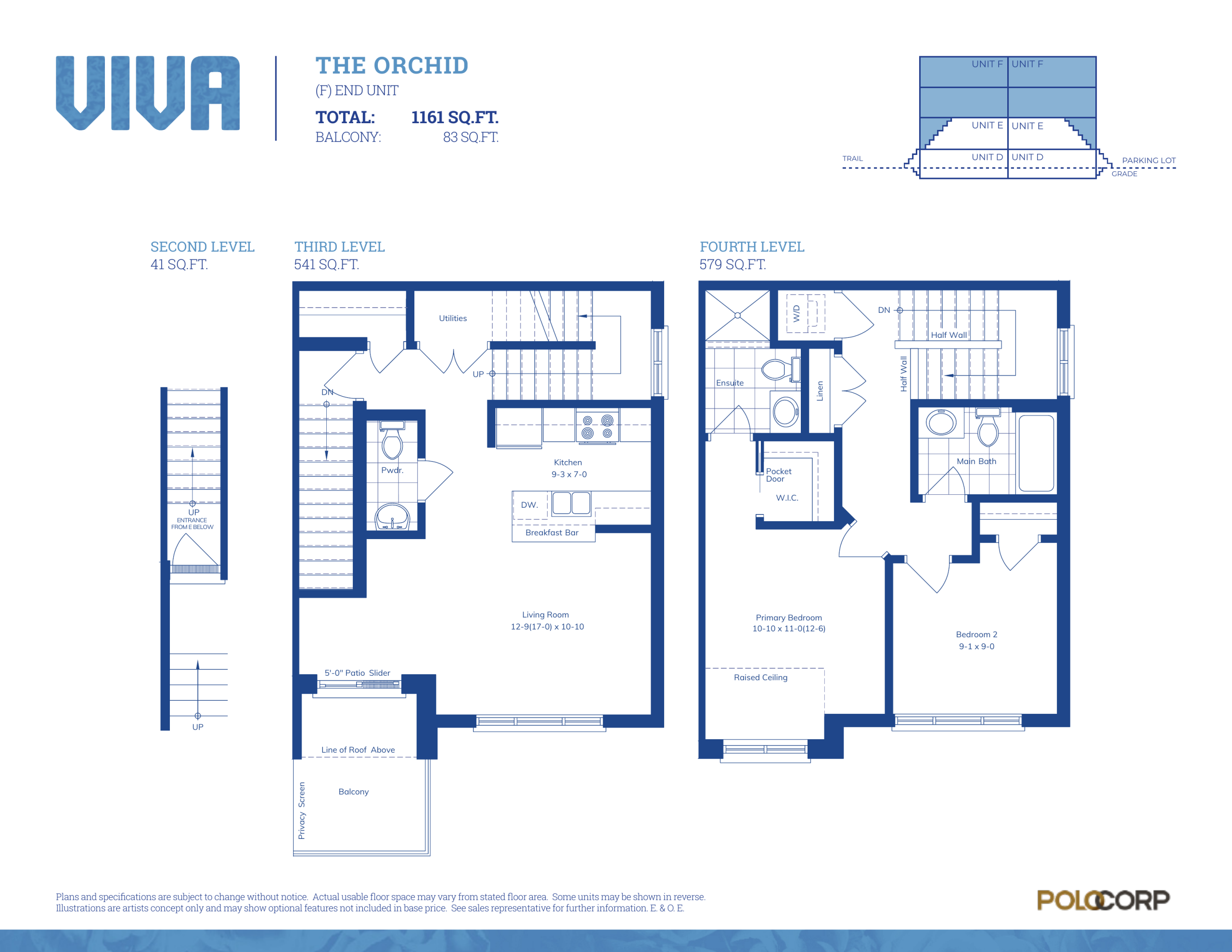 The Orchid (End, 1161 sq.ft.) plan preview
