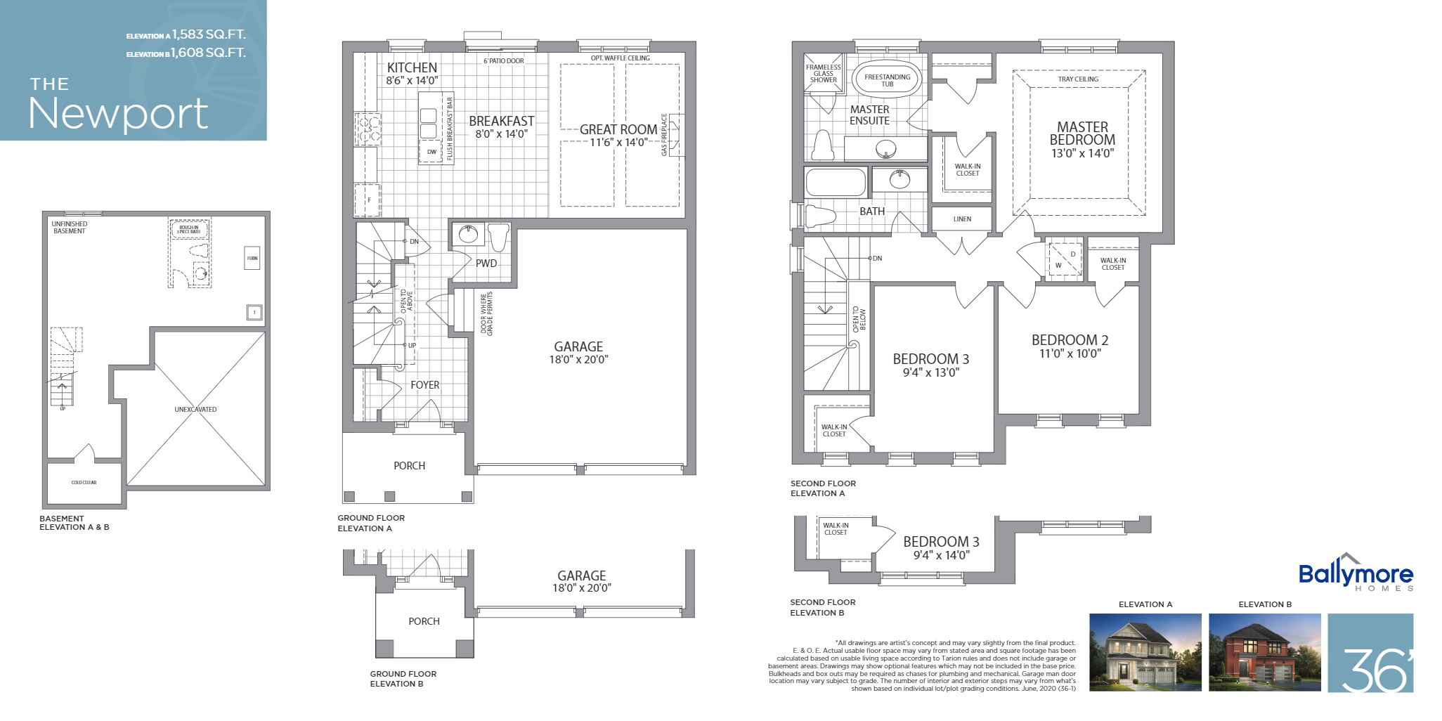 The Newport - Elev. B floor plan