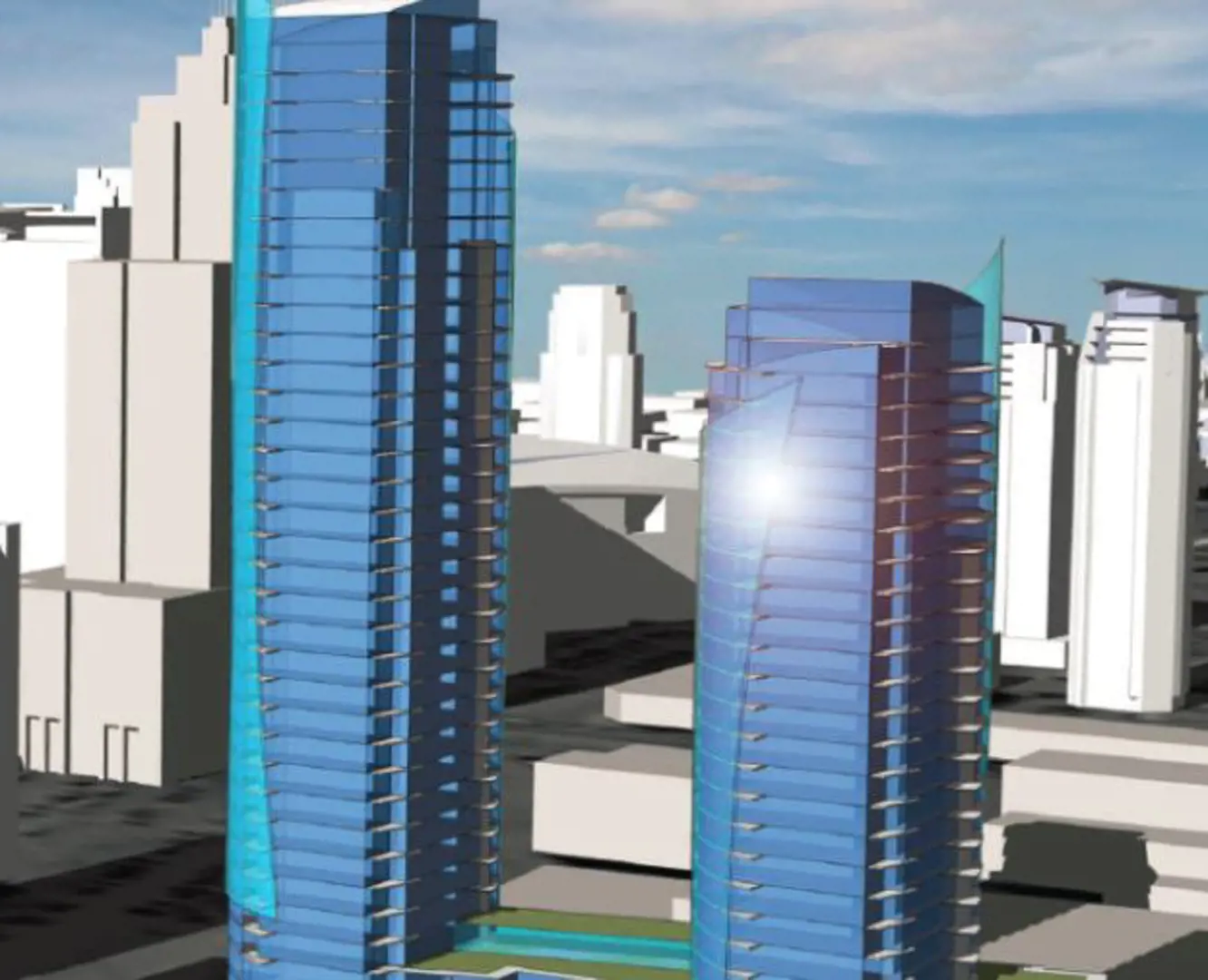 Yorkton Twin Condo Towers, Edmonton. Artist’s rendering.